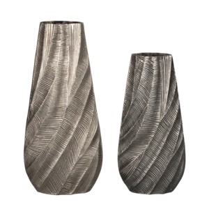 Lining Metal Flower <b>Vase</b> for Corner Living Room Home Decor <b>Floor</b> <b>Standing</b> Unbreakable Aluminium Casted <b>Vase</b> - Product Image 2
