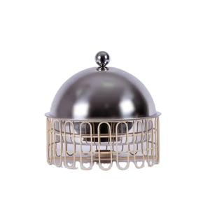 Plat de service en métal noir en forme de dôme pour plats préparés, 1 pièce, variété unique - Product Image 3