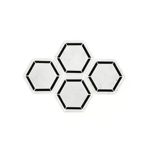 Daltile, paquete de 19 mosaicos hexagonales de mármol para pared y suelo, 10x12, diseño moderno, calcita natural para aplicaciones en interiores y exteriores - Product Image 1