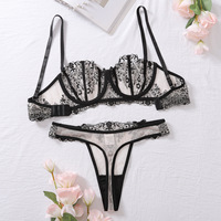 Nouvelle Tendance Estivale : Ensemble Bodysuit Sexy pour Femme, Broderie Florale, Maille Noire, Lingerie Respirante et Sans Coutures