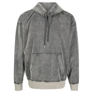 Hoodie d'hiver ODM en satin délavé à l'acide, coupe courte, surdimensionné, effet vieilli, 500 g/m², vierge, pour hommes, vente en gros - Product Image 1
