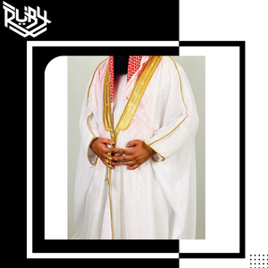 บิชท์ (อาบายะ) ราคาถูกที่สุด ลายเรียบ แต่งขอบสีทอง บิชท์ยาวเต็มตัวสำหรับชาวมุสลิม - Product Image 3