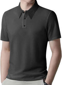 Nuevo Verano de manga corta botón hielo sensación transpirable tela Polo camisa negocios moda camiseta - Product Image 2