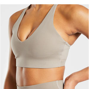 Soutien-gorge de sport à agrafes taupe sourdes de haute qualité bretelles arrière réglables décolleté en forme de V fort Impact et nouveau soutien-gorge de sport Fitness pour femmes - Product Image 1