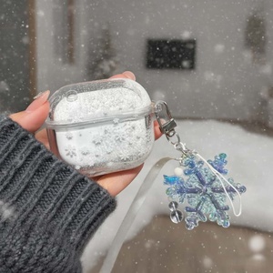 Funda Protectora Transparente de TPU y Silicona con Diseño de Nieve y Arena, Antipolvo y Antigolpes para <span class=keywords><strong>AirPods</strong></span>, Elegante y Protectora. - Product Image 5