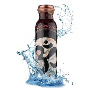 Antique Finished Metal Copper Bottle with Om Symbol - Spiritual Hydration Bottles <b>for</b> Bulk and Export - Product Image 2