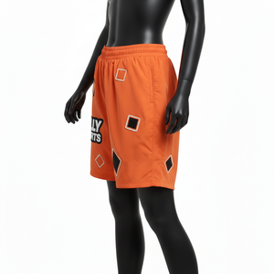 กางเกงขาสั้นออกกำลังกายผู้หญิง พิมพ์โลโก้ได้ ผ้าไนลอนผสมสแปนเด็กซ์ สำหรับเล่นกีฬา ฟิตเนส วิ่ง และออกกำลังกายทั่วไป - Product Image 3