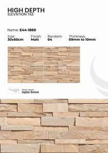 Designs muraux architecturaux à profondeur profonde utilisant des carreaux d'élévation à haute profondeur mats de 300x600 mm - Product Image 4