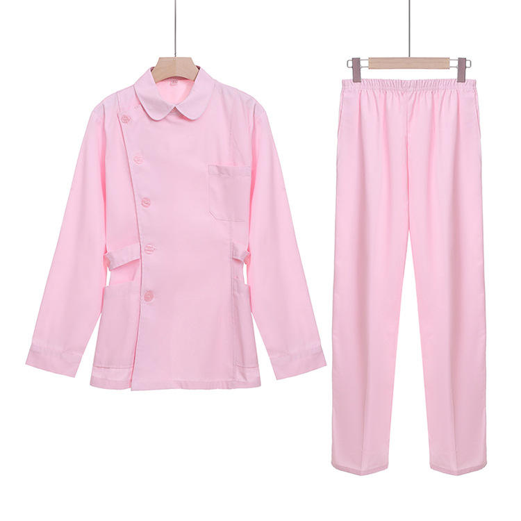 Pink bottom collar long sleeve suit