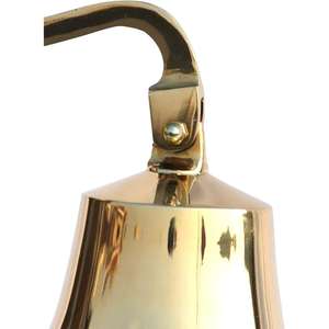 Fabrication exquise haute cloche en laiton brillant tenture murale cloche de bateau de luxe avec corde blanche vente chaude cloches de porte nautiques - Product Image 3