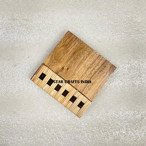 Dessous de verre carrés en osier Napperons tissés à la main en rotin de haute qualité Nouveau bois et osier tissé sous-verre également sous-verre pour boisson - Product Image 4