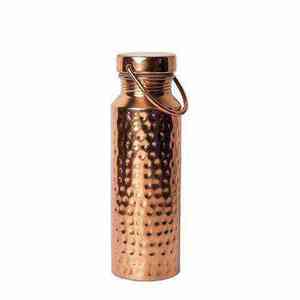 Bouteille en cuivre martelé de qualité supérieure 1L Style classique Étanche Passe au lave-vaisselle Cadeau d'affaires Utilisation Bouteille d'eau en cuivre - Product Image 1