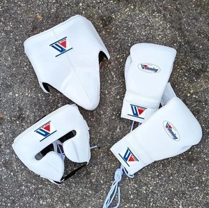 Winning Boxing Set Luxury Boxing <b>Gloves</b>, Headgear & Groin Guard with Custom Gothic Design - Product Image 3