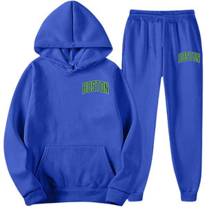 Nouveau Style couleur unie 100% coton survêtement ensembles pour hommes OEM fermeture éclair sweats à capuche manches raglan survêtement lourd personnaliser la conception - Product Image 5