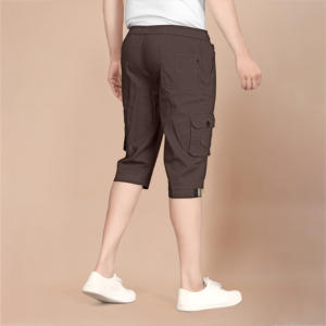 Men's 100% Cotton Custom Cargo Shorts, Multi-Pocket Solid Color Knee-Length Mid Waist <b>for</b> Modern Utility and Cool Style - Product Image 5