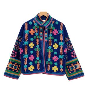 Vestes d'hiver pour femmes en coton pur brodé, faites à la main, taille unique, vestes pour femmes, broderie artisanale - Product Image 1