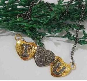 Ilovekou จี้เพชรปู925ย้อนยุคของผู้หญิงขนาด45x12มม. สีดำโรเดียมชุบ - Product Image 3