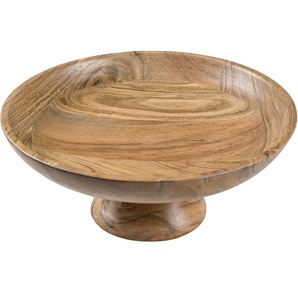 Handcrafted Rustic Natural Acacia <b>Wood</b> Pedestal Bowl <b>Fruit</b> Display Decorative Centerpiece for Kitchen Dining Serving Display - Product Image 5