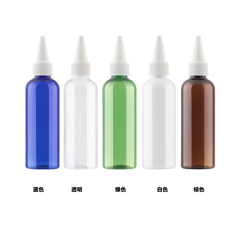 Custom logo Printing 100ml Squeeze PET Round-Shoulder Plastic Bottle Travel Refill Bottle Sample Dispensing Bottle for Haircare