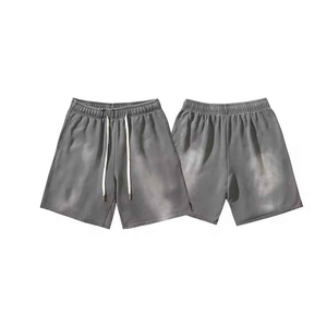Pantalons courts personnalisés Oem pour hommes 100% coton Shorts d'été délavés au soleil avec des strass de haute qualité pour hommes - Product Image 1