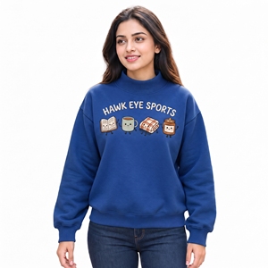 Sudadera de cuello alto para mujer con parche bordado, estilo oversize, novedad de invierno - Product Image 1