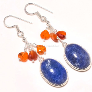 Diseño personalizado Arizona turquesa forma de gota gema 10x12mm alto aspecto 925 Plata bisel conjunto pendientes colgantes para la venta de verano - Product Image 3