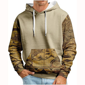 Sweat-shirt à capuche en molleton à col en V brodé et imprimé sur mesure pour homme et femme, couleur unie, 100% coton, collection hiver - Product Image 5