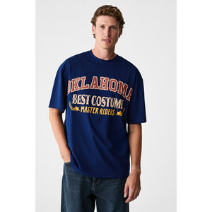 Camiseta de Cuello Redondo para Hombre GRIMELANGE RUDDY, 100% Algodón Orgánico, con Estampado en el Pecho, Corte Regular - Product Image 4