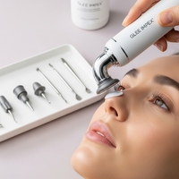 Glee Impex Outil professionnel d'extraction des points noirs en acier inoxydable, kit de soin de la peau pour éliminer l'acné et les boutons, utilisation sur le visage, blanc