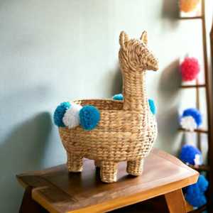 Best Price Natural Water Hyacinth <b>Wicker</b> Storage <b>Basket</b> <b>Laundry</b> <b>Basket</b> Kids Bedroom Animal Shaped Nursery Storage <b>Basket</b> - Product Image 3