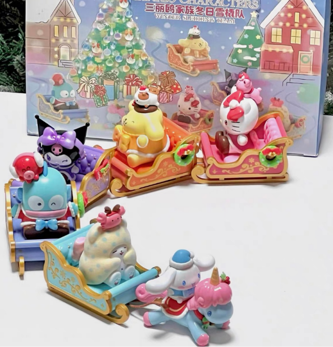 Figurines Équipe de luge d'hiver TOPTOY - 6 boîtes/ensemble