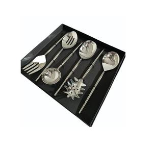 Ensemble de serveurs à salade en acier inoxydable de conception à la mode ensemble de 6 pièces Offre Spéciale - Product Image 1