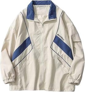 Chaqueta Y2k para mujer, chaqueta cortavientos ligera con cremallera, chaqueta deportiva Varsity de gran tamaño, ropa Y2k, chaqueta de los años 90 - Product Image 3