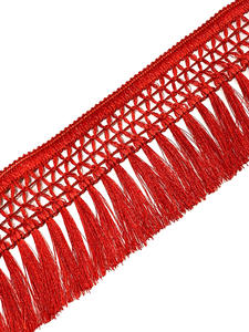 White <b>Christmas</b> Tree Decorations Polyester Fringes 3.5" for Garment & <b>Curtain</b> Use Customized Colors Wholesale Available - Product Image 2