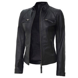Veste de motard en cuir véritable pour femmes, respirante, élégante, coupe ajustée, personnalisable, vente en gros, mode Pakistan - Product Image 3