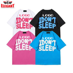 Camisetas con estampado de hojaldre para hombre, hombros caídos, de gran tamaño, cómodas, hechas a medida, ropa de calle, tela de algodón pesado, deportes elegantes - Product Image 5