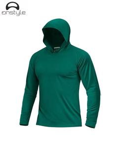 Sudadera con capucha de pesca de manga larga personalizada para hombre, 220 gramos, patrón sólido, tejido de poliéster, protección solar para exteriores, camisa en blanco - Product Image 2