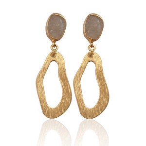 Pendientes de piedras preciosas de turquesa Natural de diseñador de mano, joyería de estilo de gota colgante azul, Idea de regalo de moda - Product Image 4