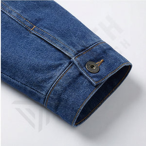 แจ็คเก็ตยีนส์ทรงบอมเบอร์ สไตล์วินเทจ สีพื้น แฟชั่นลำลอง ติดกระดุม  ไซส์ใหญ่สำหรับผู้ชาย สไตล์สตรีทแวร์สุดฮิต ขายดี - Product Image 6