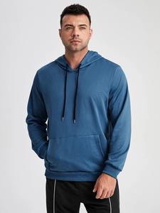 Streetwear pour hommes pull à capuche 100% coton épais polaire thermique à capuche personnalisé léger décontracté sweats à capuche - Product Image 4