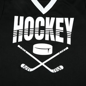 Ice Shirt Hockey Training Equipment Jerseys <b>Long</b> <b>Sleeve</b> V Neck <b>Tops</b> in <b>Black</b> Color Customized Logo Men Hockey Jersey - Product Image 4
