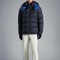 Blouson matelassé personnalisé pour homme en toile brillante, réversible, imperméable, à capuche, décontracté, pour le printemps, vente en gros