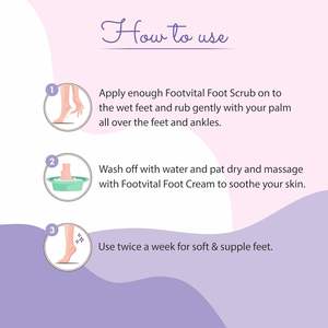Gommage pour les pieds Footvital à l'huile d'amande douce pour éliminer les cellules mortes des pieds secs et calleux, adoucit les talons rugueux,-200gm - Product Image 6