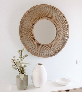 Large Rattan <strong>Mirror</strong> <strong>Frame</strong> for Stylish Wall Decor in Contemporary Homes - Product Image 6
