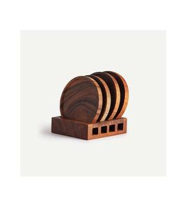 Tapis de dessous de verre en bois rustique de style classique Vaisselle de meilleure qualité pour les boissons chaudes et froides Tampons de jus de café - Product Image 2