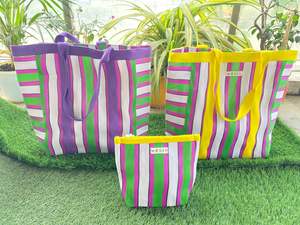 Grands sacs à fermeture éclair en nylon recyclé écologique avec pochette cosmétique Sacs à linge en plastique durable Fourniture en vrac d'Inde - Product Image 3