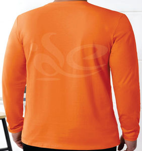 2025 Camiseta de manga larga ajustada de peso pesado de algodón 100% para hombre, cuello redondo en blanco, transpirable, antiarrugas, opción de logotipo personalizado - Product Image 3