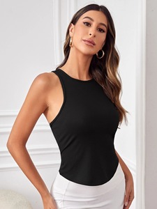 High Quality <b>Women's</b> 2023 Sleeveless Cotton <b>Tank</b> <b>Top</b> O-Neck Workout Yoga Shirt for Gym Use - Product Image 6