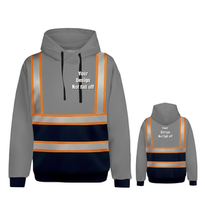 เสื้อฮู้ดสะท้อนแสงแบบซิปสำหรับงานก่อสร้าง ให้ความปลอดภัยสูง ให้ความอบอุ่นในฤดูหนาว เหมาะสำหรับผู้ชายและผู้หญิง - Product Image 5