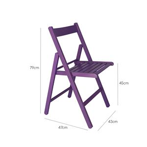 WELL HOME เก้าอี้ไม้บีชสีไลแลค รุ่น BAS ขนาด 43x47x79 ซม. เก้าอี้สำหรับสวน - Product Image 3